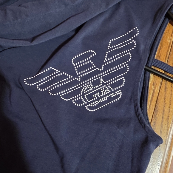 EA7 Navy Hooded Dress Emporio Armani In Perfect Condition! Beautiful - Picture 3 of 10